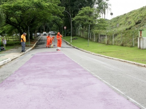 Área de Lazer recebe pintura de Ciclovia  08.jpg