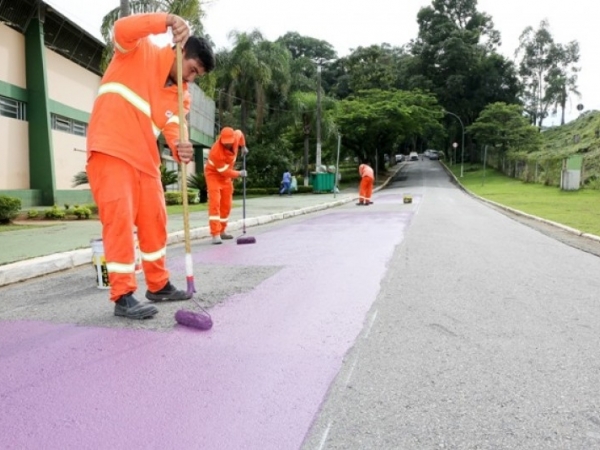 Área de Lazer recebe pintura de Ciclovia  10.jpg