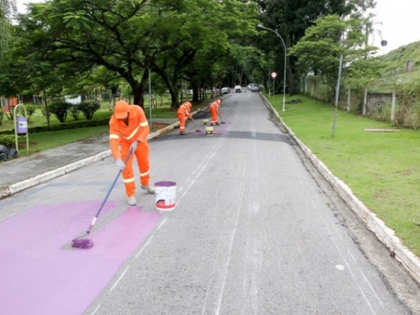 Área de Lazer recebe pintura de Ciclovia  09.jpg