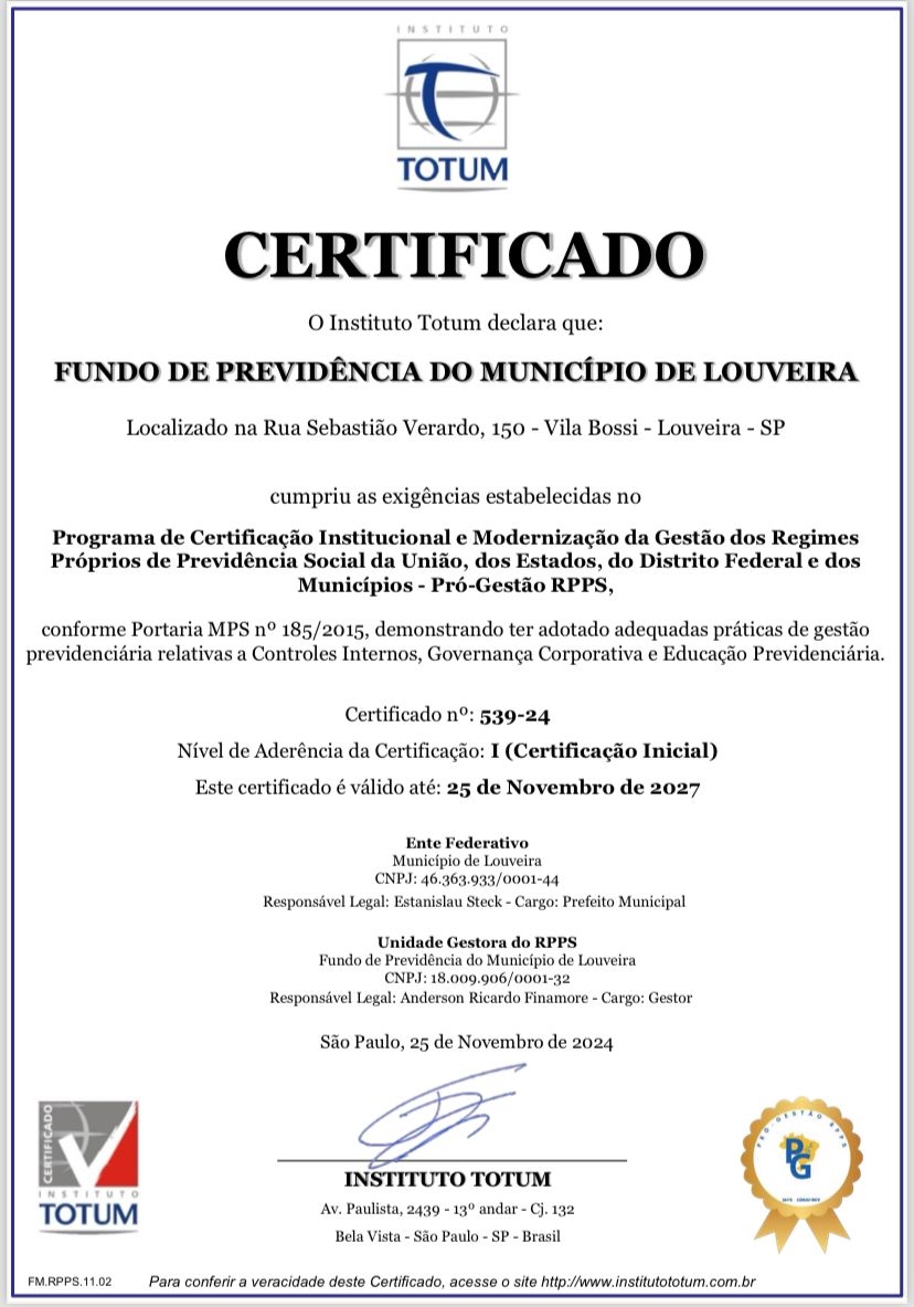fundo previdencia certificado